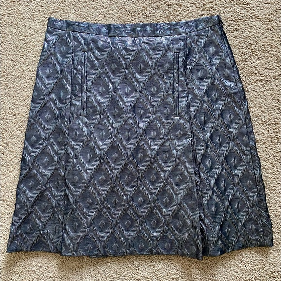 Tevrow + Chase Gun Metal Grey Textured Metallic Skirt - Picture 3 of 7
